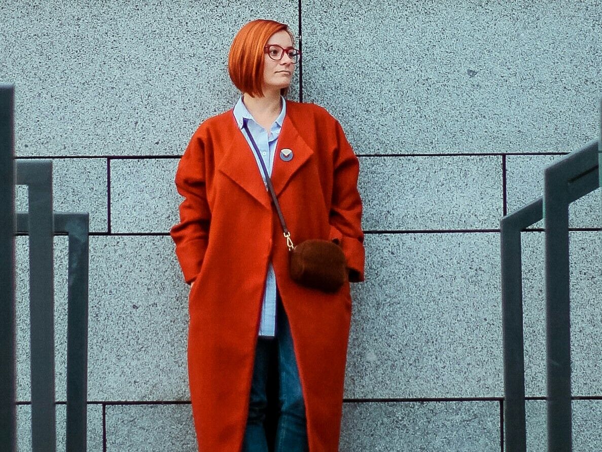 Wintermantel Orange, herbsttyp Farben