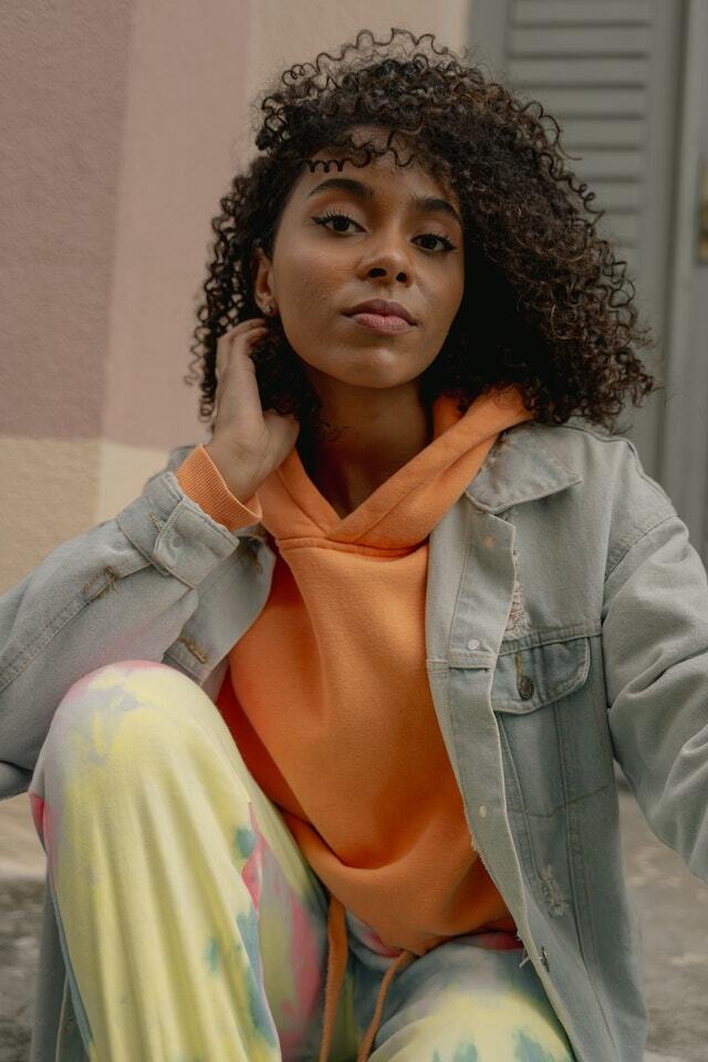 sportlich, casual stil, farbig, orange