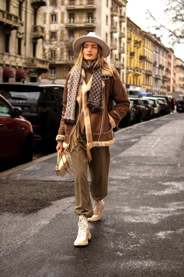 Hut Winter Look, camel, Winterboots