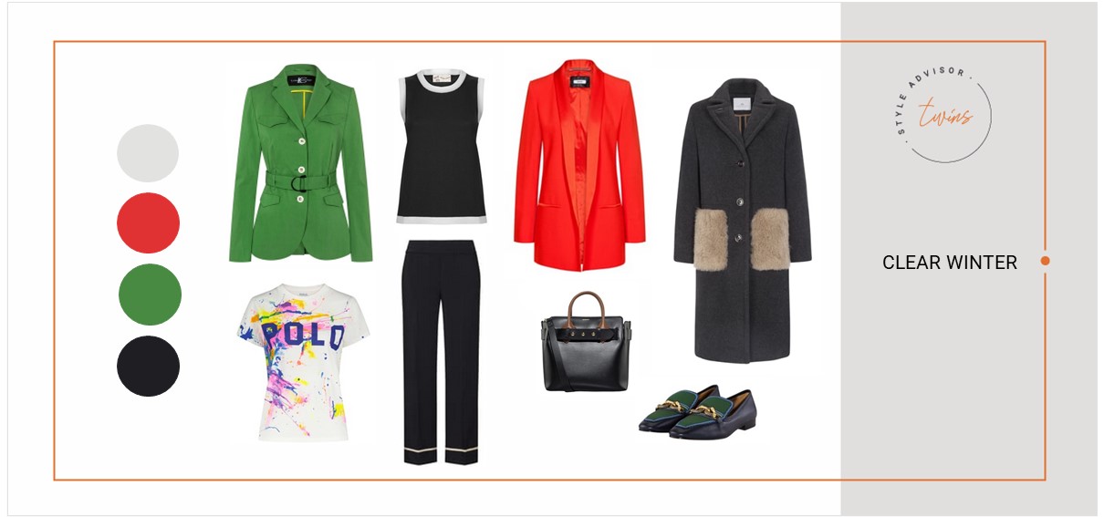 Clear Winter Farbberatung Outfits